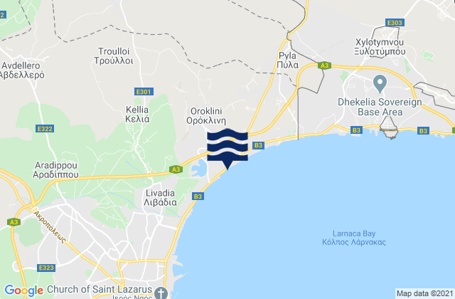 Voroklini, Cyprus tide times map
