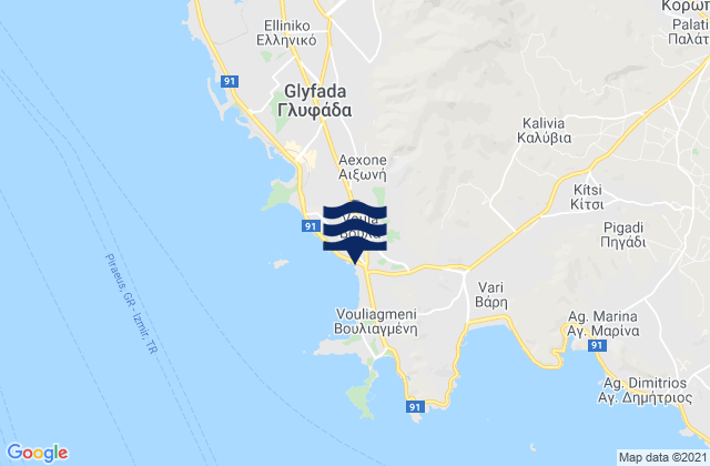 Voula, Greece tide times map