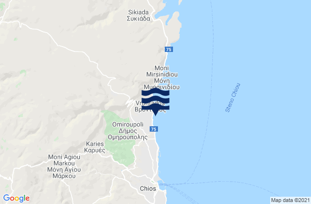 Vrontados, Greece tide times map