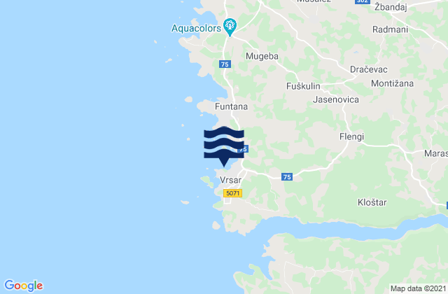 Vrsar, Croatia tide times map