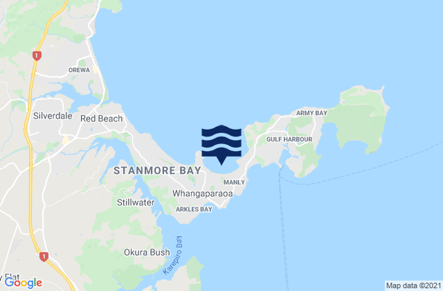 Waiau Bay, New Zealand tide times map