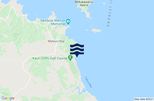 Waiaua Bay, New Zealand tide times map