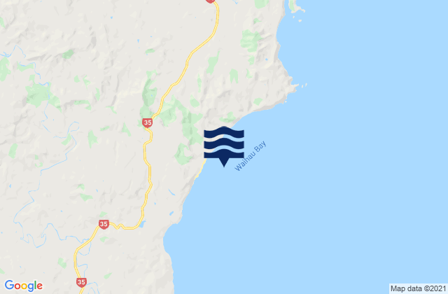 Waihau Bay, New Zealand tide times map