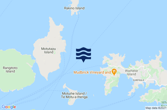 Waiheke Island, New Zealand tide times map