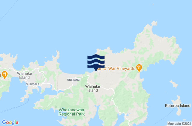 Waiheke Island Little Oneroa Beach Auckland, New Zealand tide times map