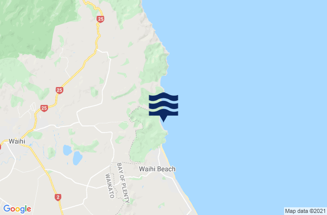 Waihi, New Zealand tide times map