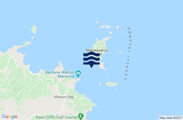 Waiiti Bay, New Zealand tide times map