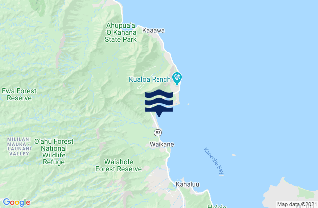 Waikane (Kaneohe Bay), United States tide chart map