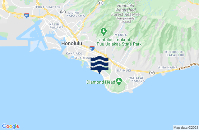 Waikiki Bay, United States tide chart map