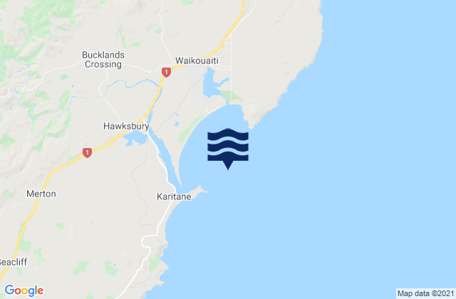 Waikouaiti Bay, New Zealand tide times map