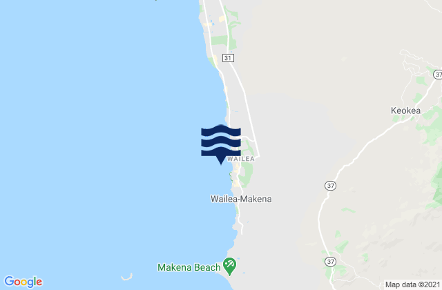 Wailea Beach, United States tide chart map