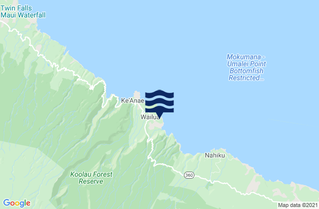 Wailua, United States tide chart map