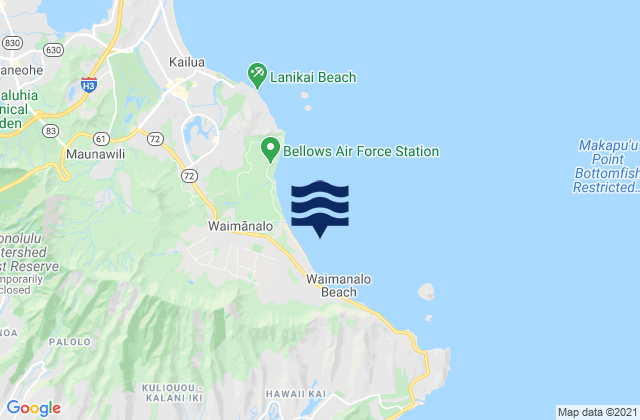 Waimanalo Bay, United States tide chart map