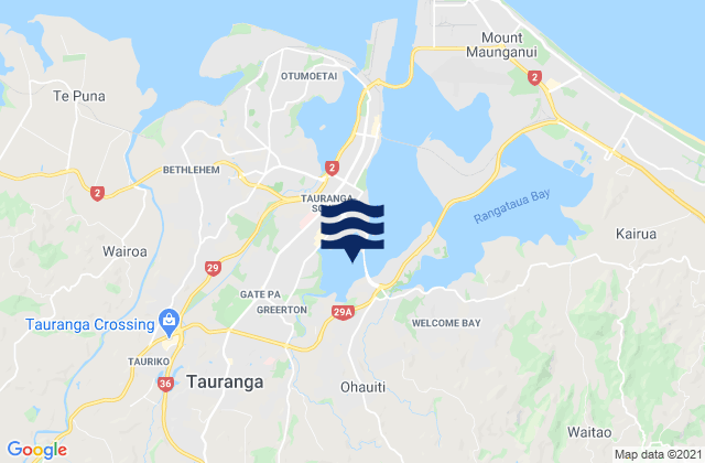Waimapu Estuary, New Zealand tide times map