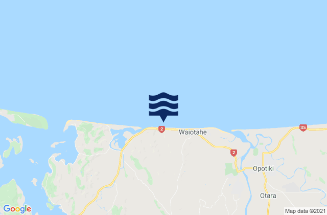 Waiotahi Beach, New Zealand tide times map