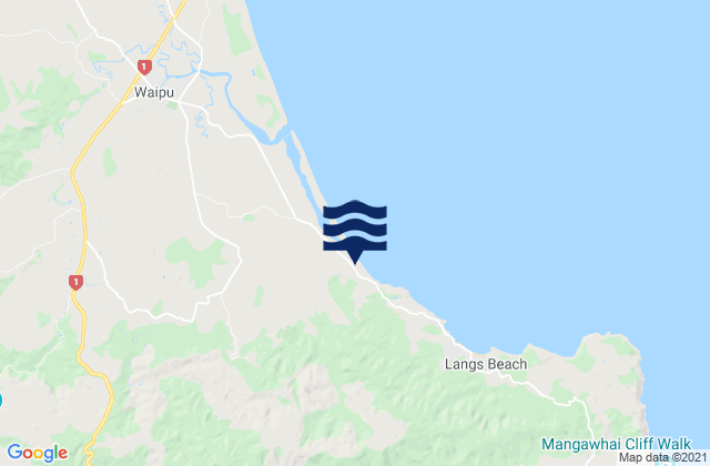 Waipu Cove, New Zealand tide times map