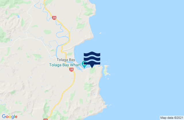 Wairere Beach, New Zealand tide times map