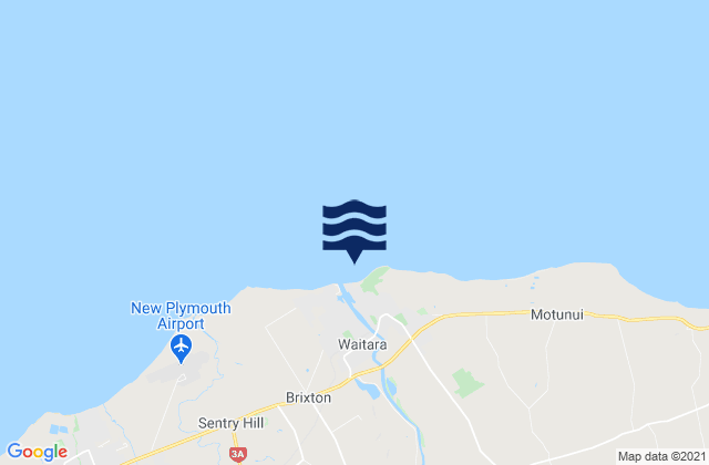 Waitara River Entrance, New Zealand tide times map
