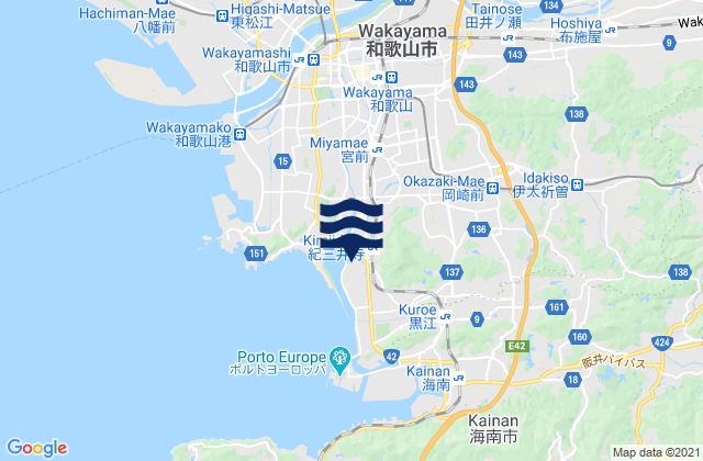 Wakanoura Wan, Japan tide times map