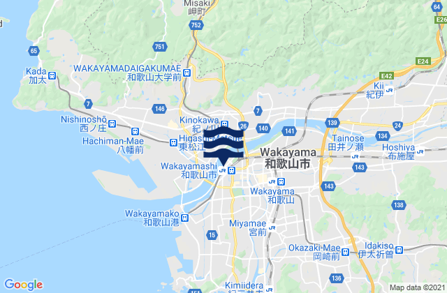 Wakayama Shi, Japan tide times map