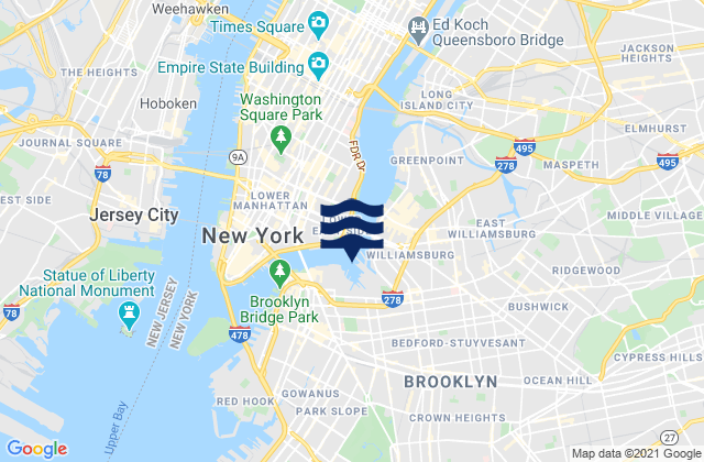 Wallabout Bay Brooklyn Navy Yard, United States tide chart map
