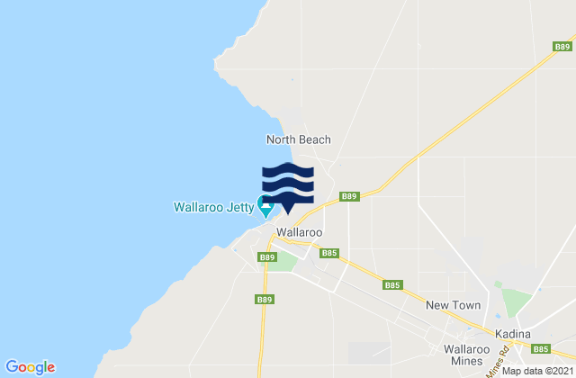 Wallaroo, Australia tide times map