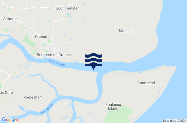 Wallasea Island, United Kingdom tide times map