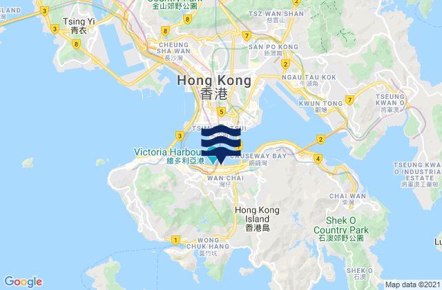 Wan Chai, Hong Kong tide times map