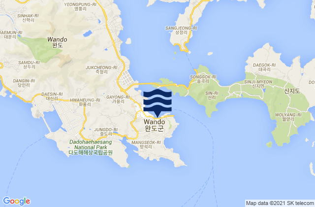 Wan Do, South Korea tide times map