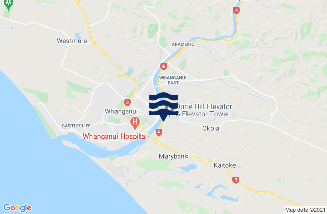Wanganui District, New Zealand tide times map