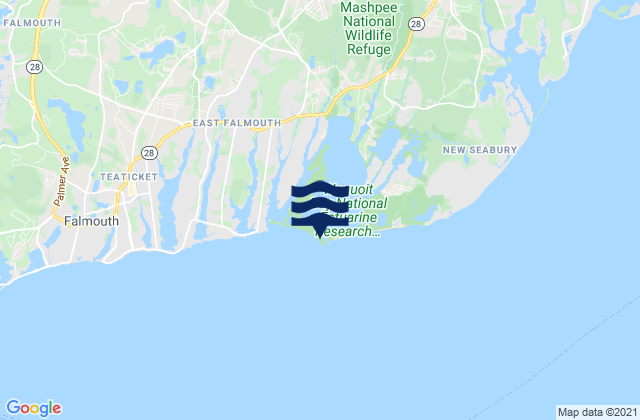 Waquoit Bay entrance, United States tide chart map