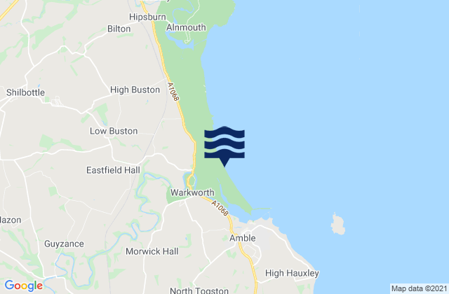 Warkworth Beach, United Kingdom tide times map