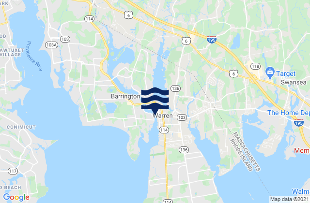 Warren Narragansett Bay, United States tide chart map