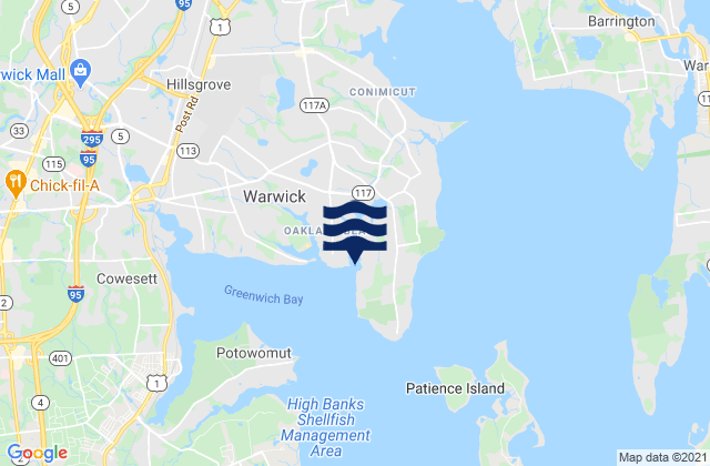 Warwick Cove, United States tide chart map
