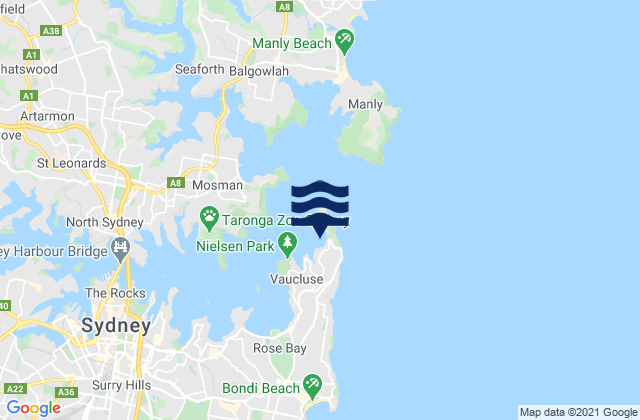 Watsons Bay, Australia tide times map
