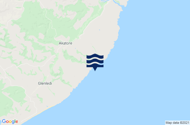 Watsons Beach, New Zealand tide times map