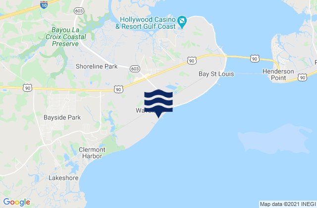 Waveland, United States tide chart map