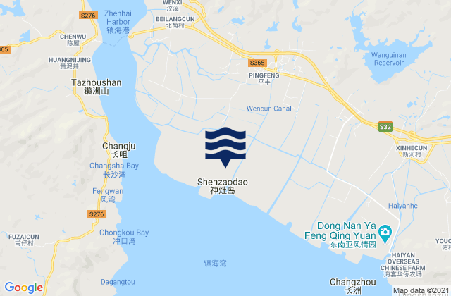 Wencun, China tide times map