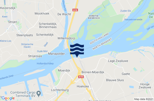 Werkendam, Netherlands tide times map