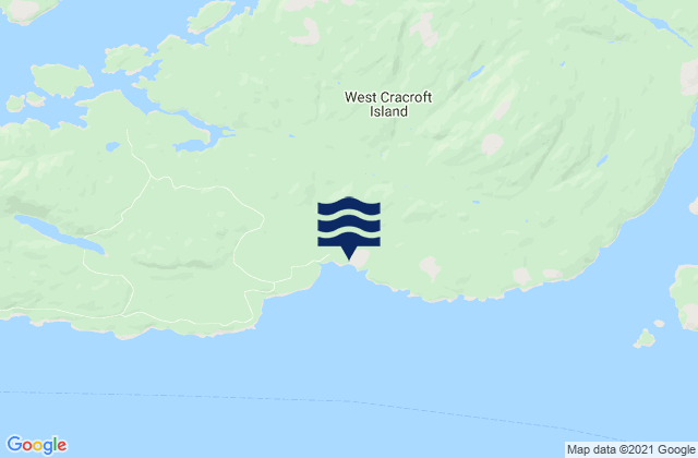 West Cracroft Island, Canada tide times map