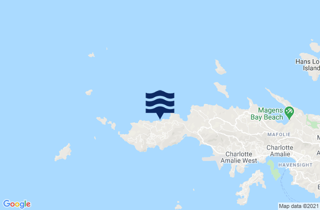 West End, U.S. Virgin Islands tide times map