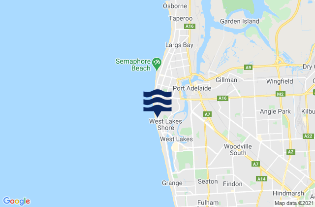 West Lakes Shore, Australia tide times map