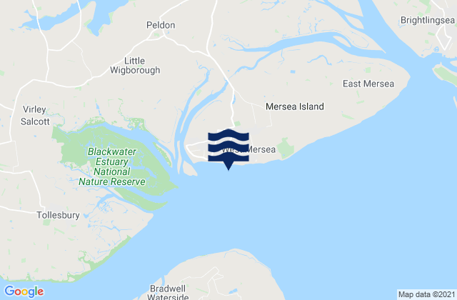 West Mersea, United Kingdom tide times map