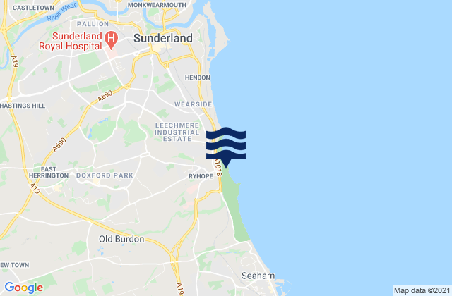 West Rainton, United Kingdom tide times map