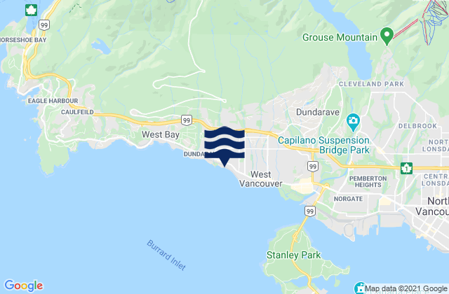 West Vancouver, Canada tide times map
