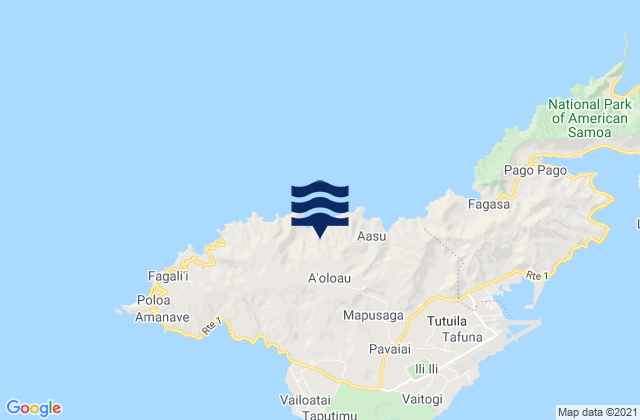 Western District, American Samoa tide times map