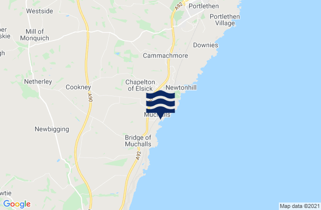 Westhill, United Kingdom tide times map