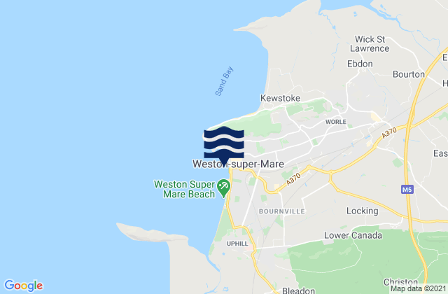 Weston-super-Mare, United Kingdom tide times map