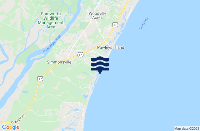 Weymouth Plantation, United States tide chart map