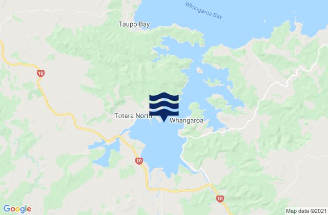 Whangaroa Harbour, New Zealand tide times map